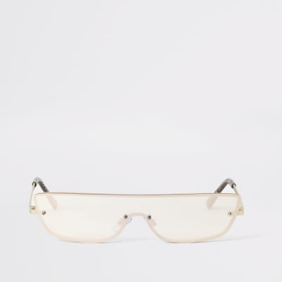 gold rimless sunglasses