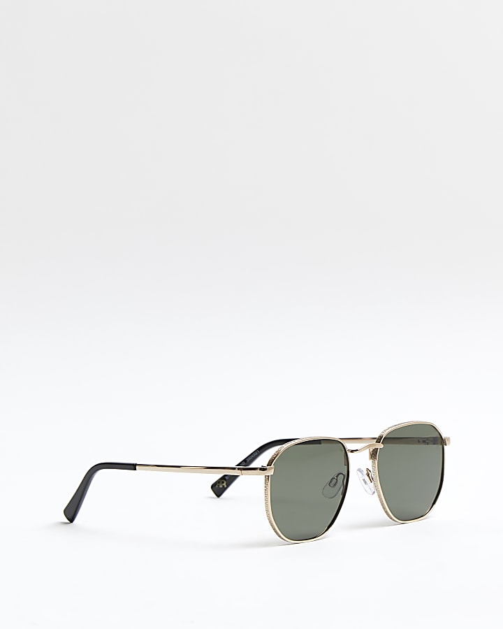 Gold River embossed round frame sunglasses