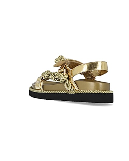 360 degree animation of product Gold rope detail chunky sandals frame-6