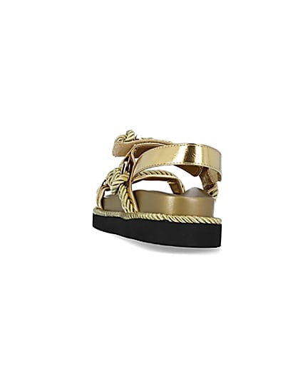 360 degree animation of product Gold rope detail chunky sandals frame-8