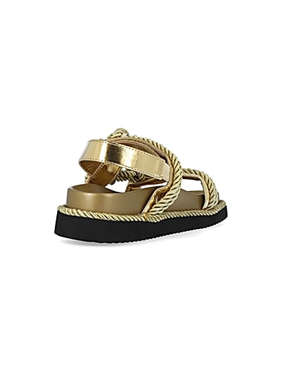 360 degree animation of product Gold rope detail chunky sandals frame-11