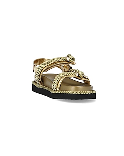 360 degree animation of product Gold rope detail chunky sandals frame-19