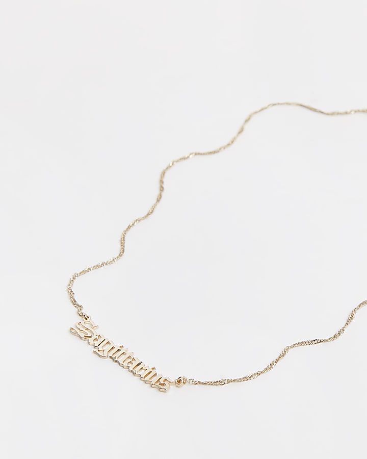 Gold 'Sagittarius' horoscope necklace