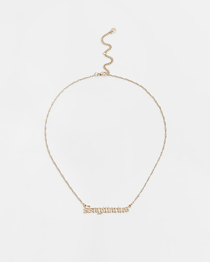 Gold 'Sagittarius' horoscope necklace