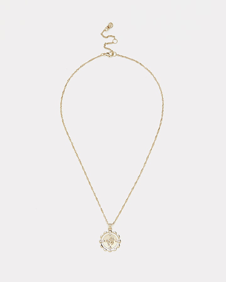 Gold Sagittarius pendant necklace