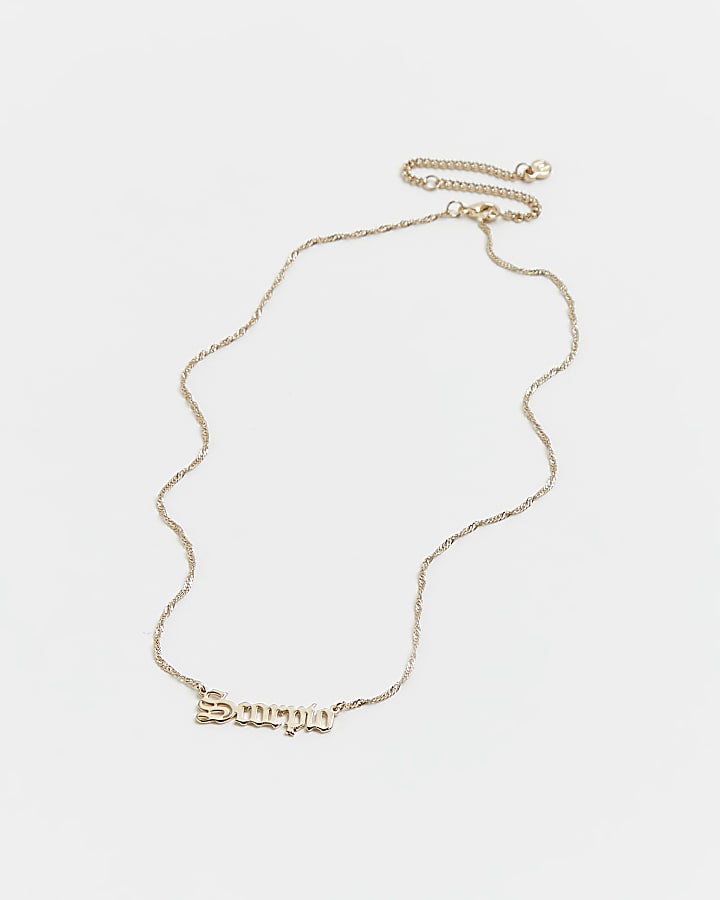 Gold 'Scorpio' horoscope necklace
