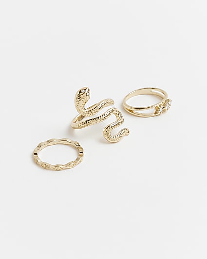 Gold snake ring multipack