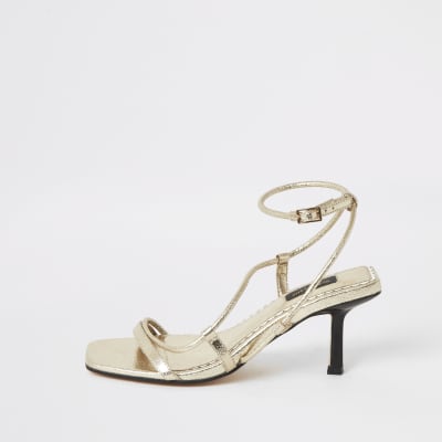wide fit gold sandals