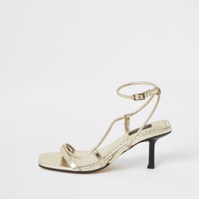 wide fit gold flat sandals