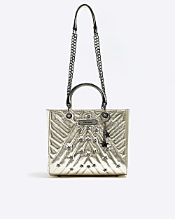 Gold star studded tote bag