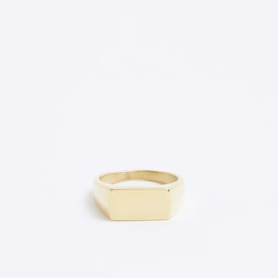 Gold Steel Chunky Ring