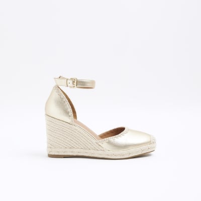 River island hot sale tan wedges