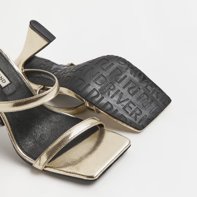 river island gold mules