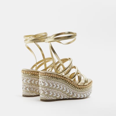 gold wedges river island