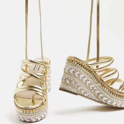 gold wedges river island
