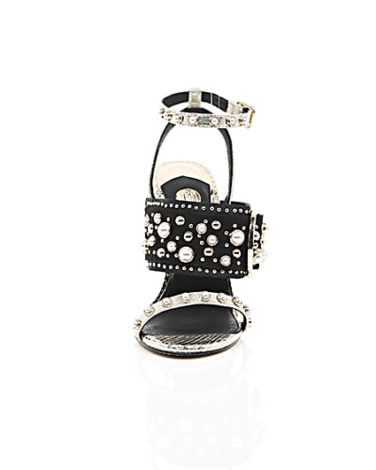 360 degree animation of product Gold studded buckle barely there sandals frame-4