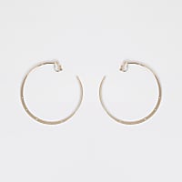 Gold tone clip on hoop earrings