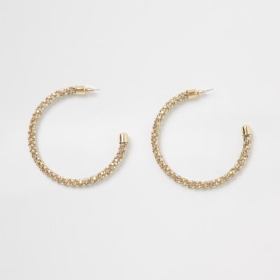 Gold tone hoop earrings | River Island