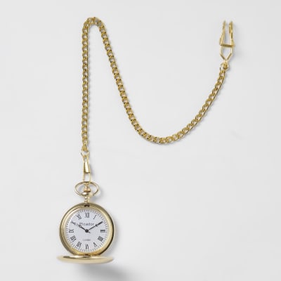 Gold tone pocket watch