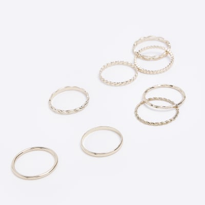 Gold twist ring multipack River Island