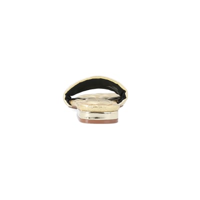 360 degree animation of product Gold wide fit padded slides frame-12
