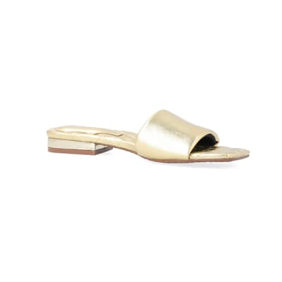 360 degree animation of product Gold wide fit padded slides frame-20