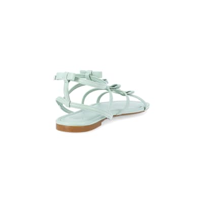 360 degree animation of product Green - Light Bow Gladiator Sandal frame-11