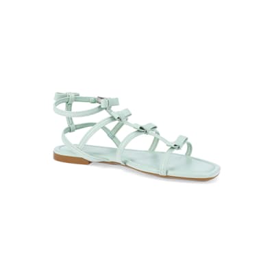 360 degree animation of product Green - Light Bow Gladiator Sandal frame-17