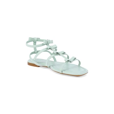 360 degree animation of product Green - Light Bow Gladiator Sandal frame-18