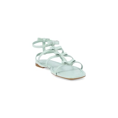 360 degree animation of product Green - Light Bow Gladiator Sandal frame-19