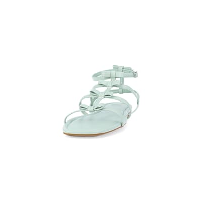 360 degree animation of product Green - Light Bow Gladiator Sandal frame-22