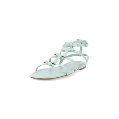 360 degree animation of product Green - Light Bow Gladiator Sandal frame-23