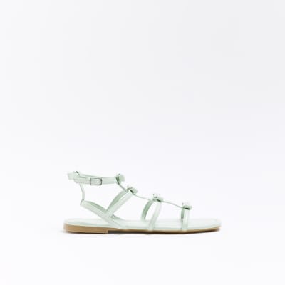 River island green on sale sandals