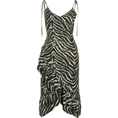 river island green leopard print dress