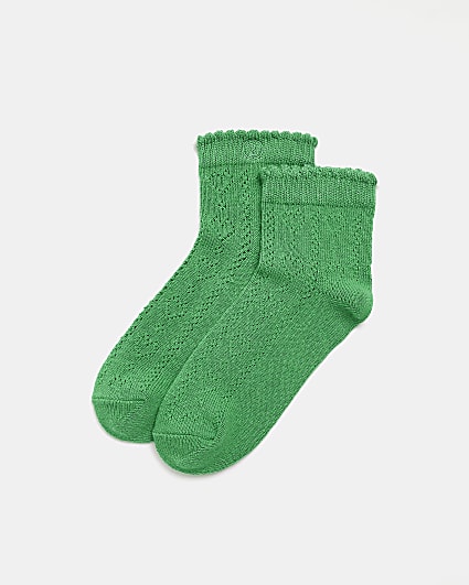 Green ankle high socks