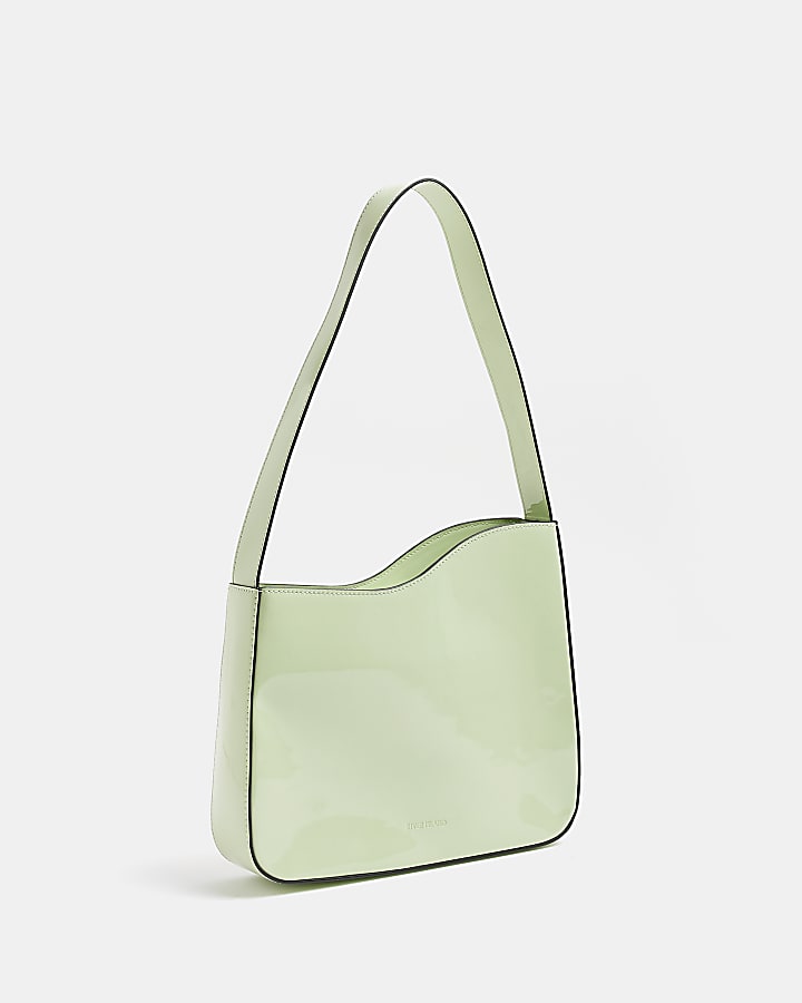 Green asymmetric shoulder bag