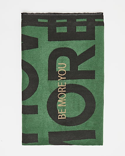 Green 'Be More You' oversized scarf
