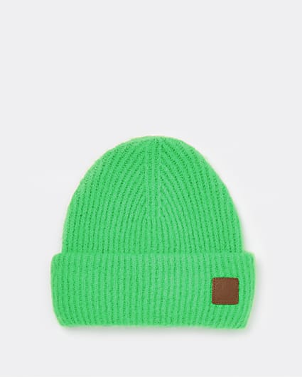 Green beanie hat