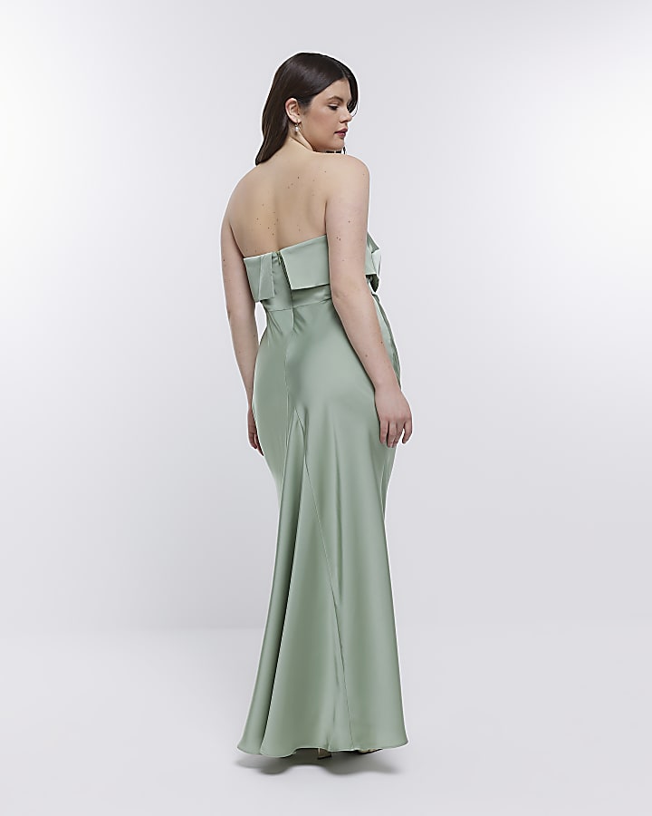 Green Bridesmaid Bandeau Maxi Dress