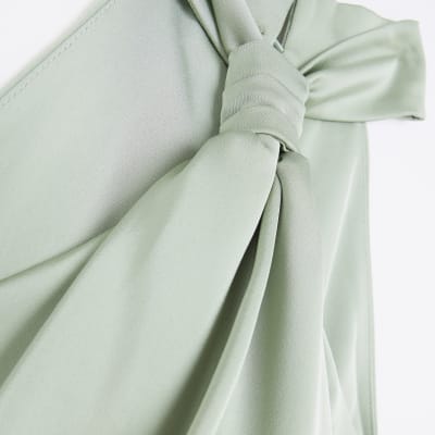 Green Bridesmaid Halter Maxi Dress