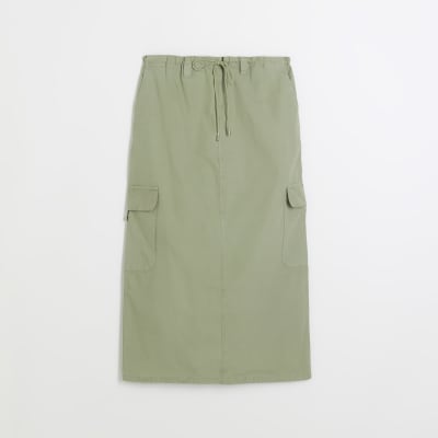 Green cargo maxi skirt | River Island