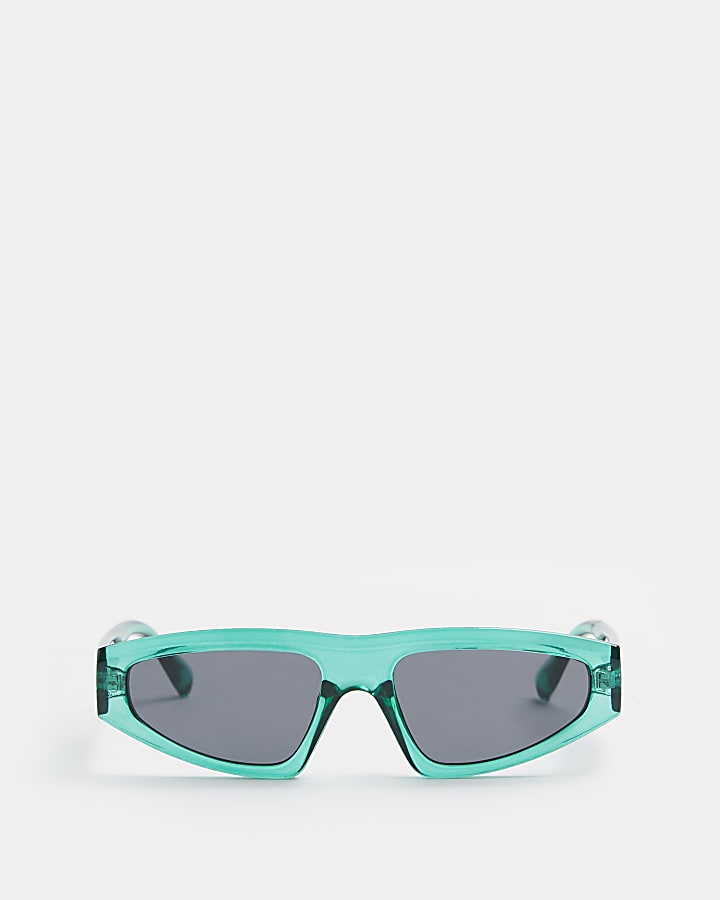 Green cat eye frame sunglasses