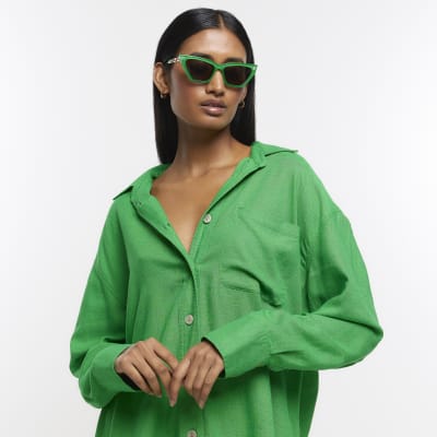 Green cat eye sunglasses River Island
