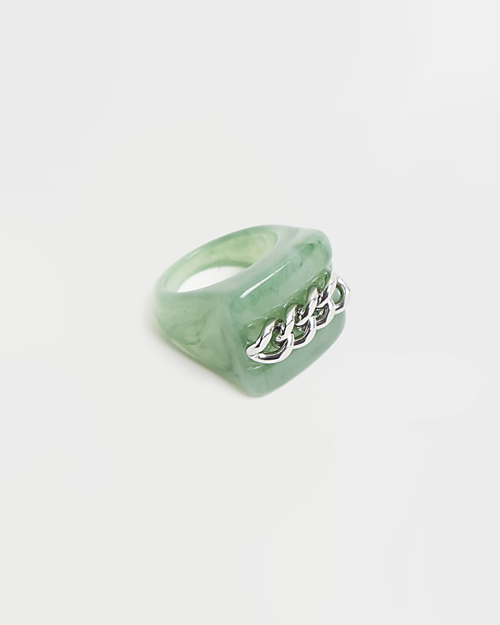 Green chain detail ring