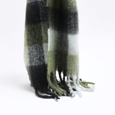 Green check oversized scarf River Island