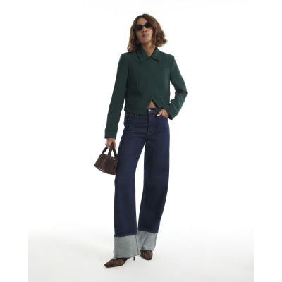 Collared Asymmetric Placket Jacket