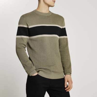 river island green jumper
