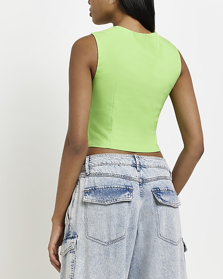 Green corset cropped top