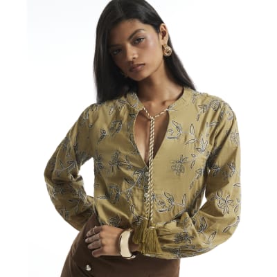 Cotton Floral Embroidered Blouse