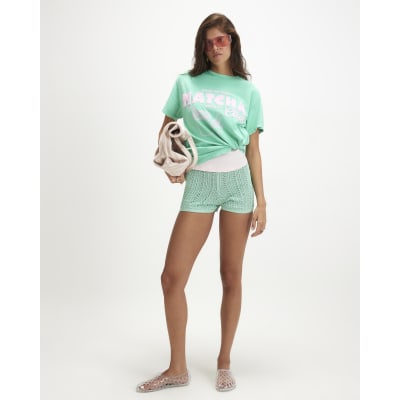 Cotton Matcha Boyfriend Fit T Shirt
